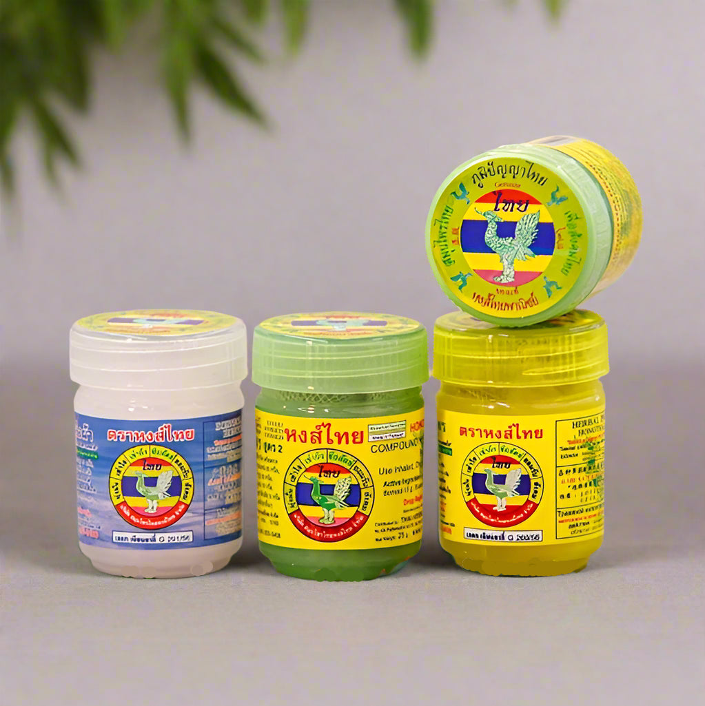 Hong Thai Yadom Herbal Inhaler, Trio Pack (Green, Yellow, White)